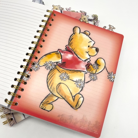 Disney Winnie the Pooh Spiral Notebook Journal Set of 4 w/ 4 Tab Dividers – New - Picture 3 of 8